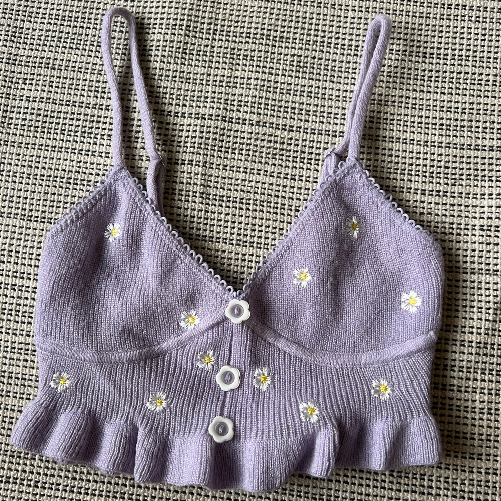 For Love & Lemons Lavender Crop Top